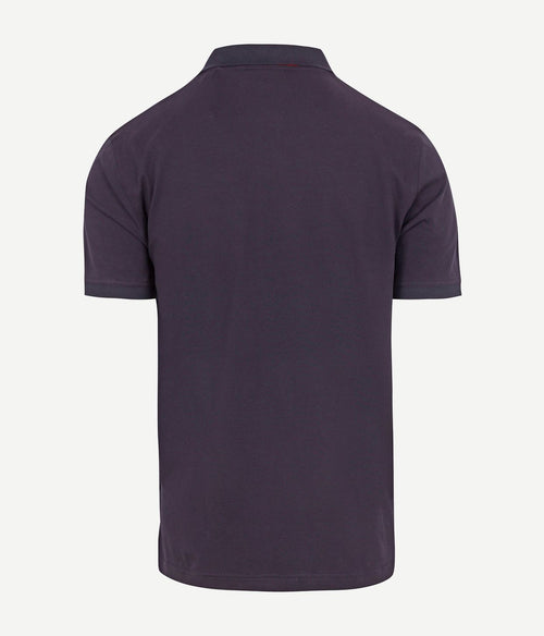 Contrast piqué poloshirt donkerblauw