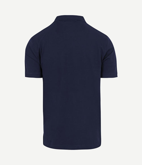 Contrast piqué poloshirt donkerblauw