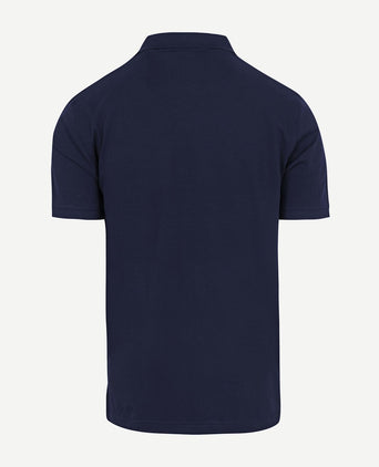 Contrast piqué poloshirt donkerblauw