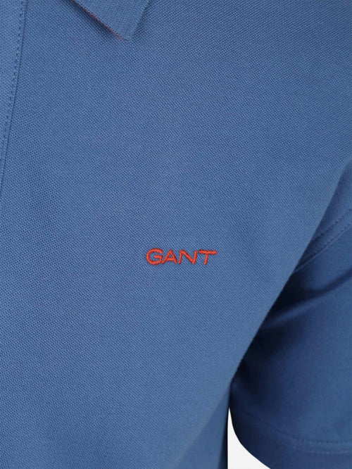 Contrast piqué poloshirt vintage blauw