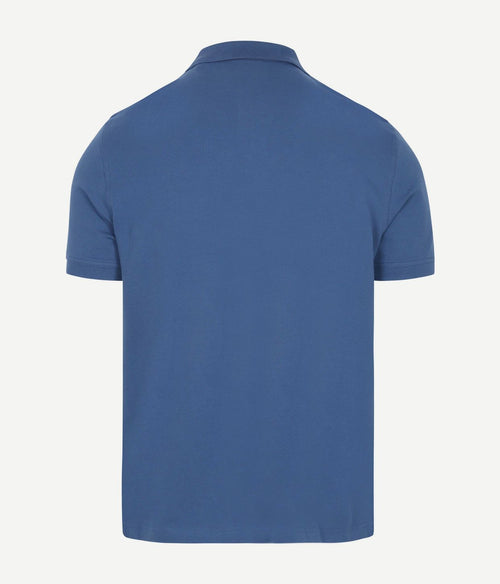 Contrast piqué poloshirt vintage blauw