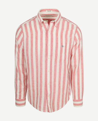 Cotton linen overhemd streep roze