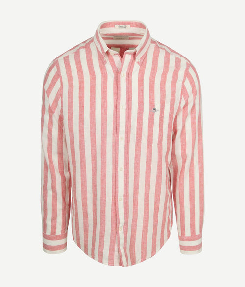 Cotton linen overhemd streep roze