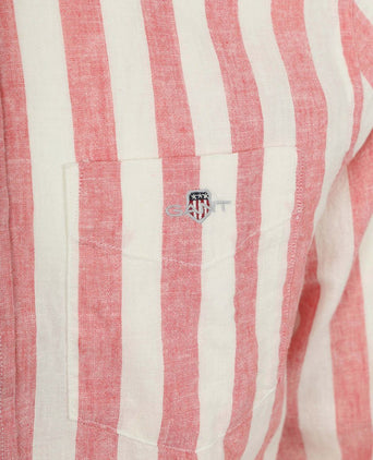 Cotton linen overhemd streep roze