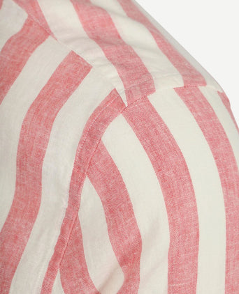 Cotton linen overhemd streep roze