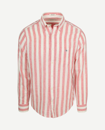 Cotton linen overhemd streep roze