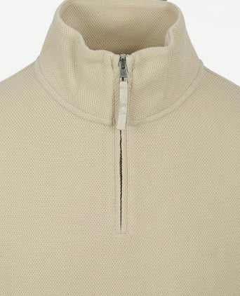 Gant halve rits trui ecru | Regular-fit