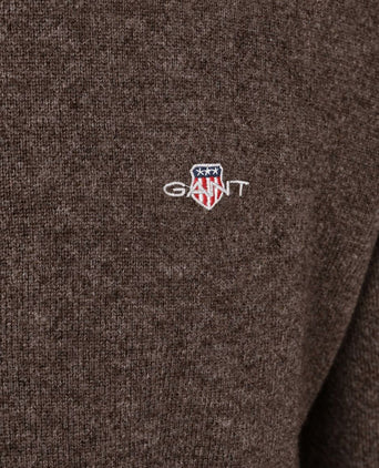 Halfzip lamswol trui bruin