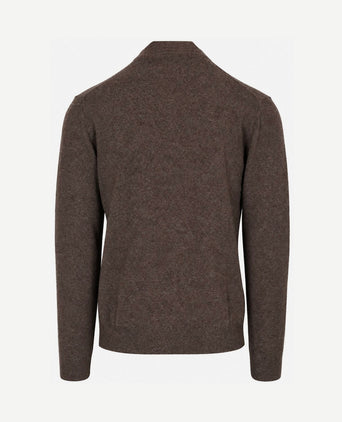 Halfzip lamswol trui bruin
