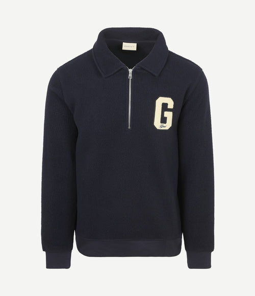 Halfzip trui fleece donkerblauw