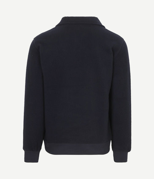 Halfzip trui fleece donkerblauw