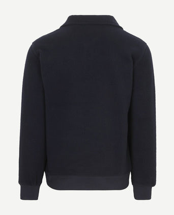 Halfzip trui fleece donkerblauw