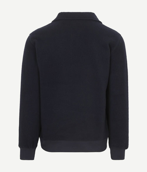 Halfzip trui fleece donkerblauw