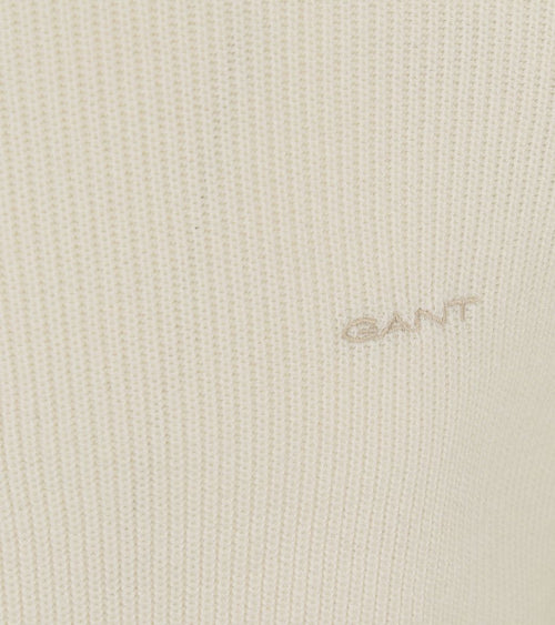 Gant halfzip trui wolmix ecru | Regular-fit