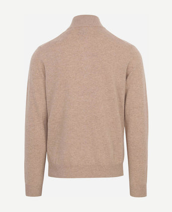 Gant halfzip wol trui logo beige | Regular-fit