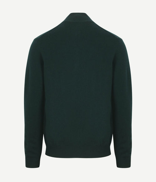 Gant halfzip wol trui logo groen | Regular-fit
