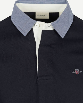 Gant heavy rugger shield polo donkerblauw | Regular-fit