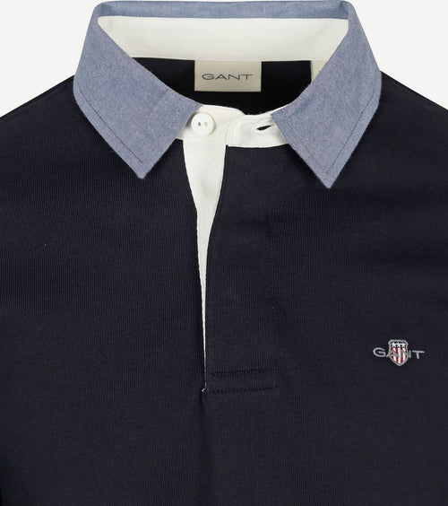 Gant heavy rugger shield polo donkerblauw | Regular-fit