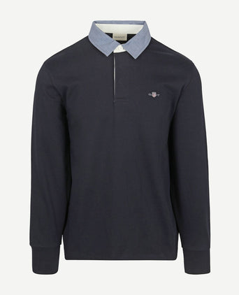 Gant heavy rugger shield polo donkerblauw | Regular-fit