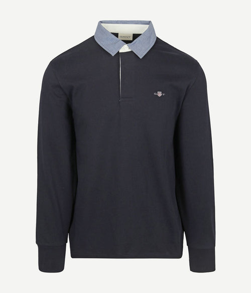 Gant heavy rugger shield polo donkerblauw | Regular-fit