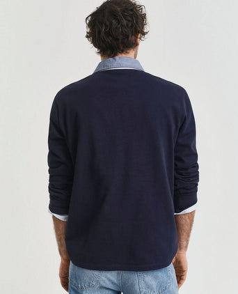 Gant heavy rugger shield polo donkerblauw | Regular-fit