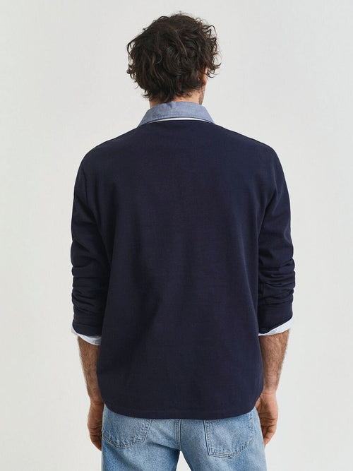 Gant heavy rugger shield polo donkerblauw | Regular-fit