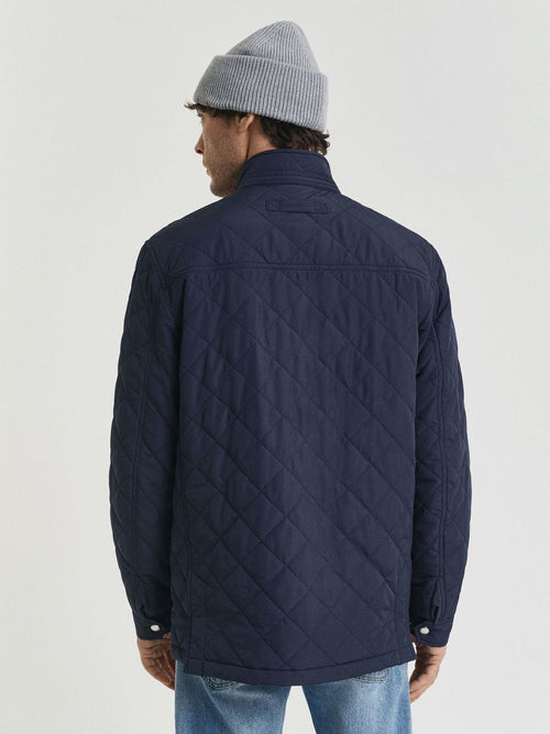 Jas quilted windcheater donkerblauw