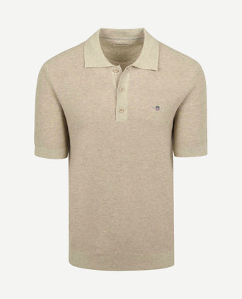 Knitted poloshirt beige