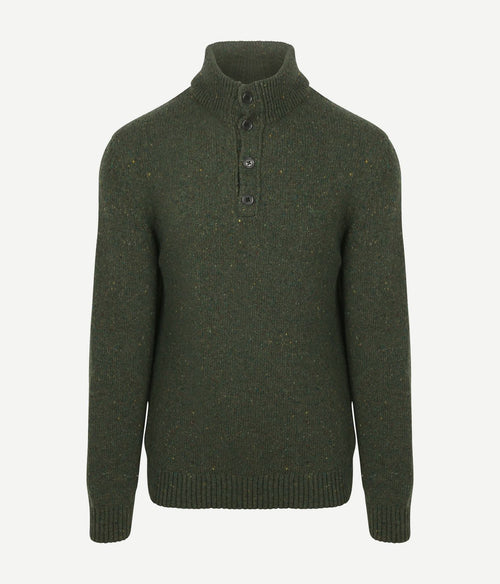 Gant mocker pullover wool blend donkergroen | Regular-fit