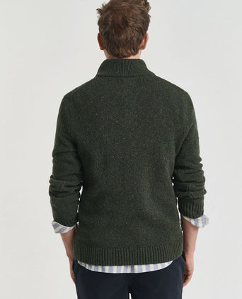 Gant mocker pullover wool blend donkergroen | Regular-fit