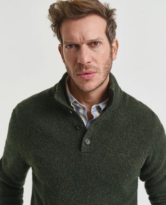 Gant mocker pullover wool blend donkergroen | Regular-fit