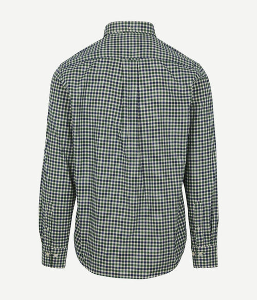 Gant casual overhemd twill ruit groen | Regular-fit