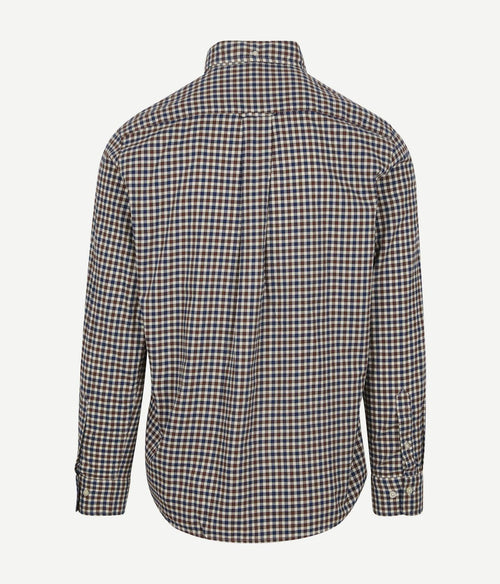 Gant casual overhemd twill ruit bruin | Regular-fit