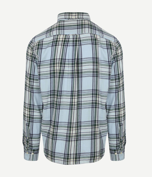 Gant overhemd flanel ruit blauw | Regular-fit