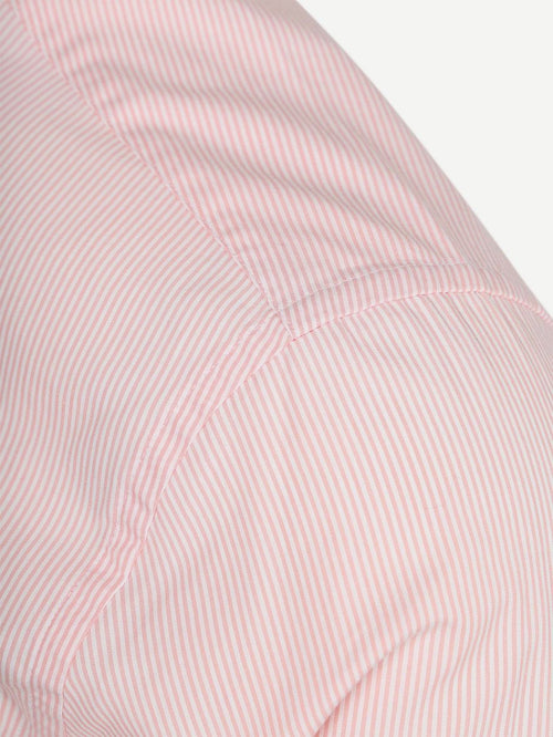 Poplin banker overhemd streep roze