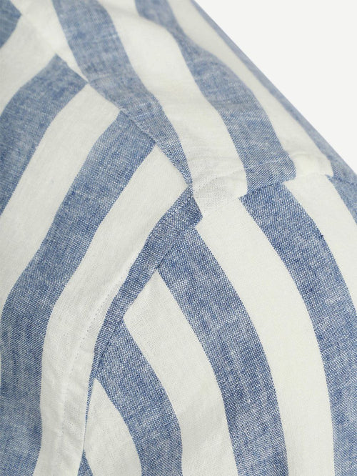 Cotton linen overhemd streep blauw