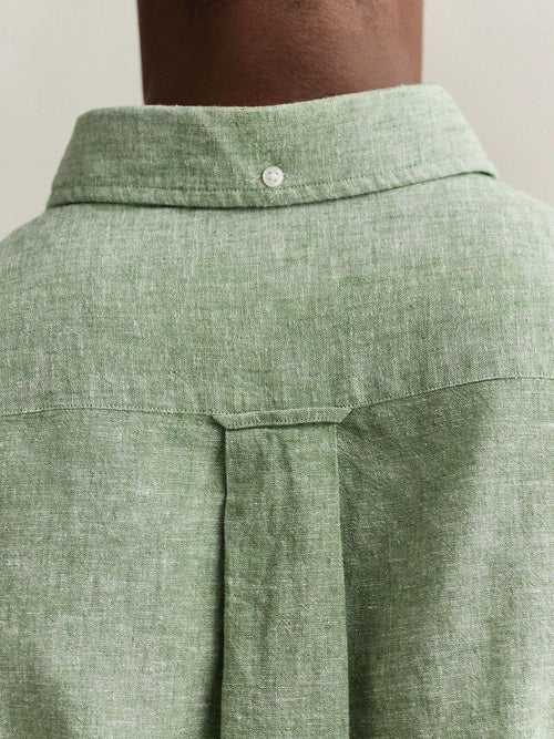 Overhemd cotton linen groen