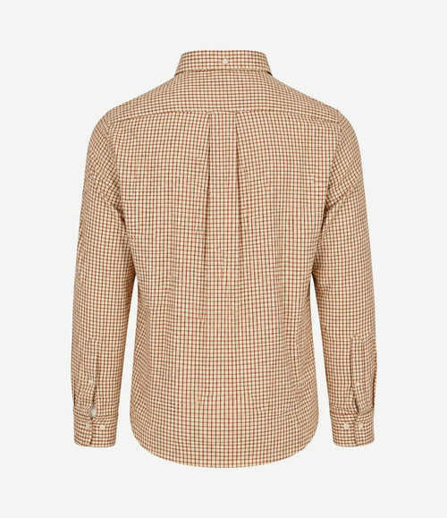 Overhemd flanel ruit caramel