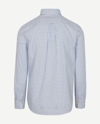 Casual overhemd poplin ruit blauw