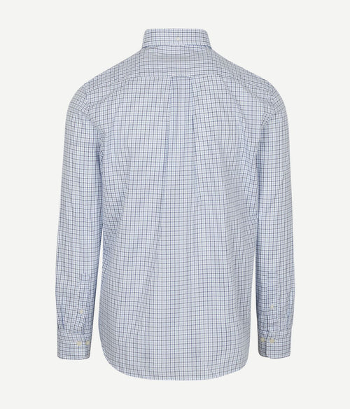 Casual overhemd poplin ruit blauw