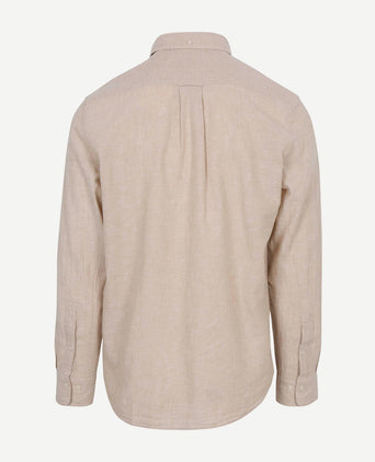 Overhemd cotton linen beige