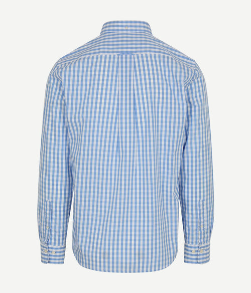 Overhemd gingham poplin classic blauw