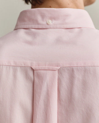 Poplin banker overhemd streep roze