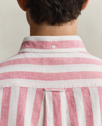 Cotton linen overhemd streep roze