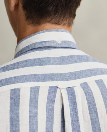 Cotton linen overhemd streep blauw