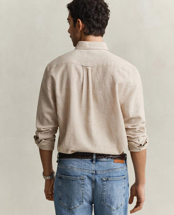 Overhemd cotton linen beige