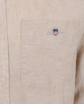 Overhemd cotton linen beige