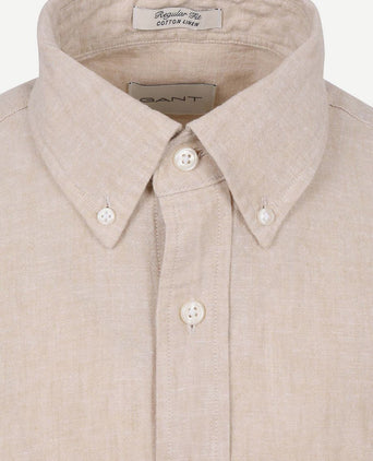 Overhemd cotton linen beige