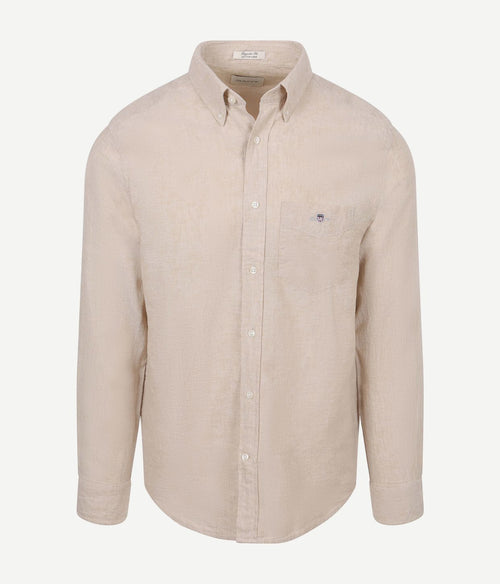 Overhemd cotton linen beige