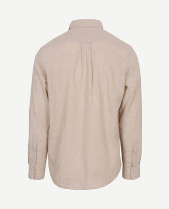 Overhemd cotton linen beige